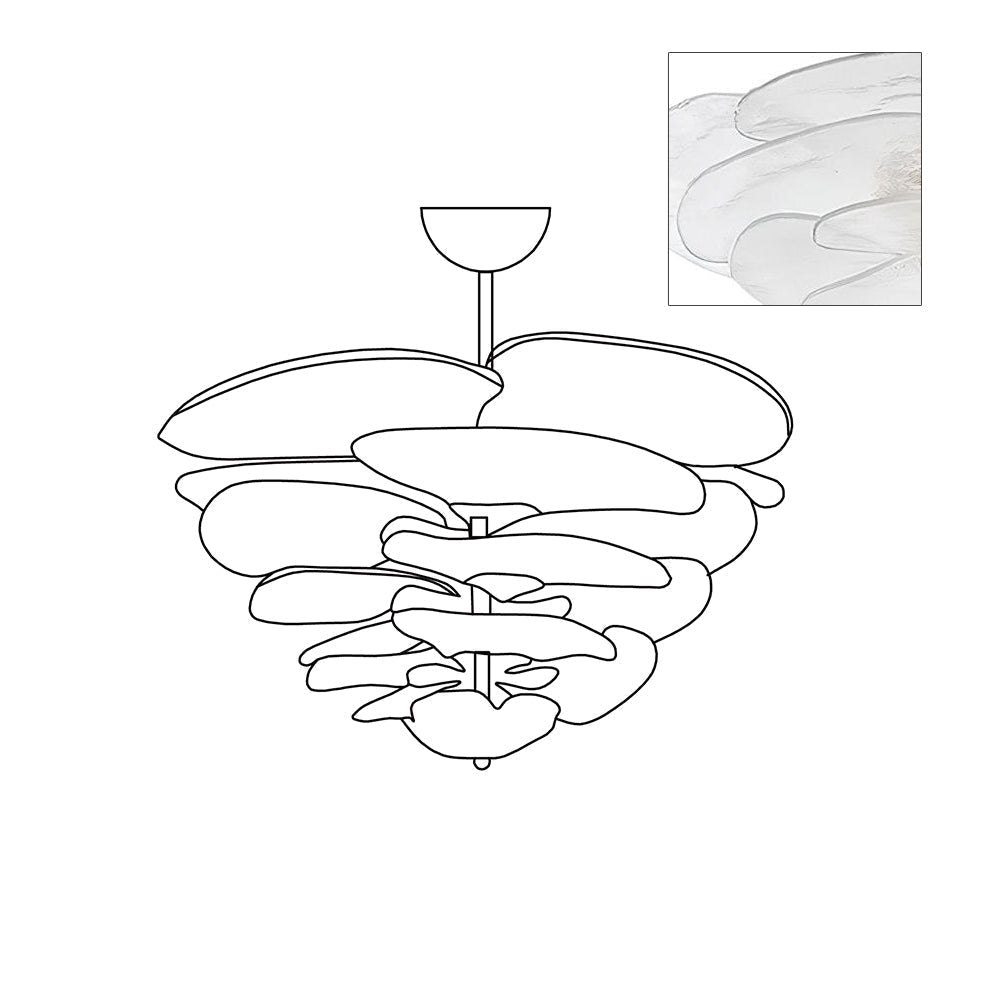 Crivs Chandelier Gold Murano Glass Petal Luxury