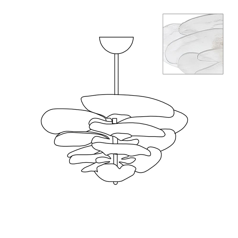 Crivs Chandelier Gold Murano Glass Petal Luxury
