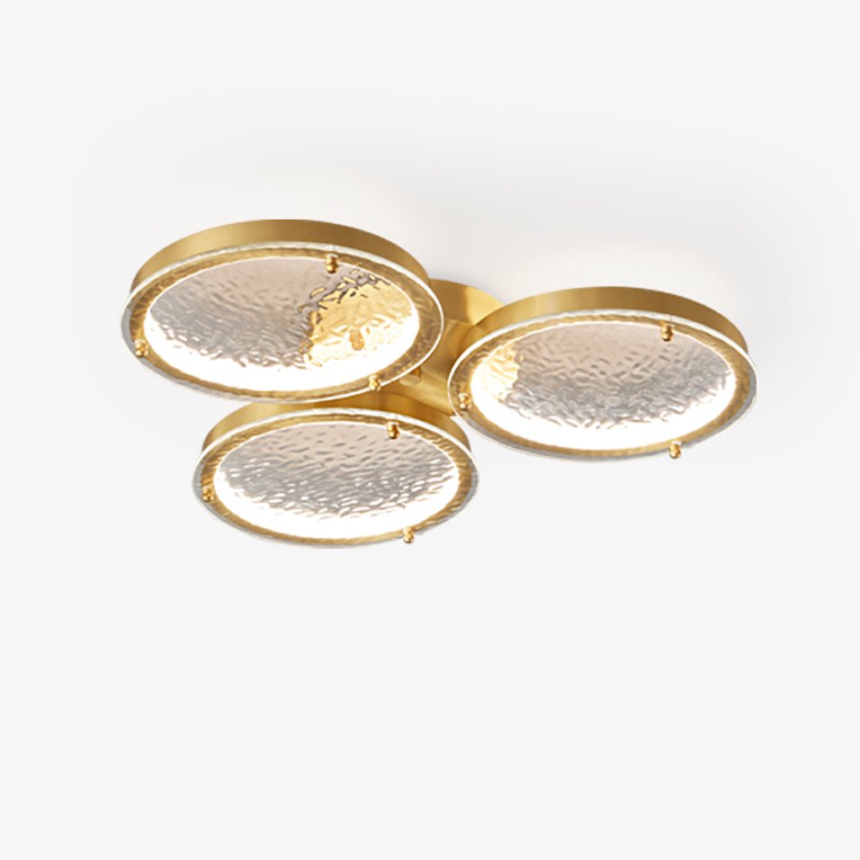 Itale Unique Rings Golden Brass Glass Ceiling Light