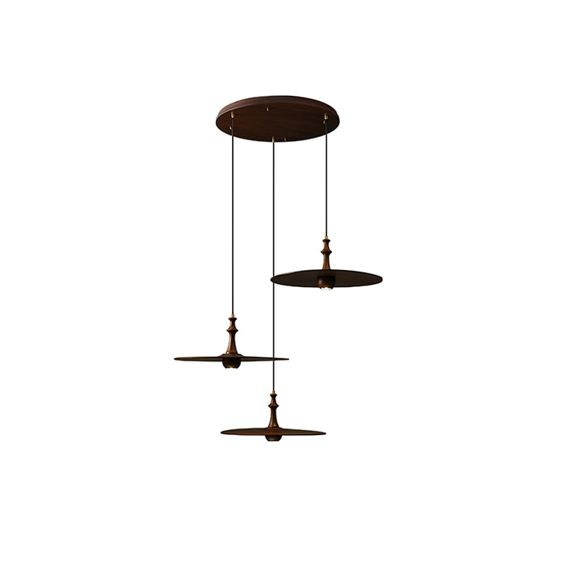Syrinyra Sculptural Wood Disc Pendant Light