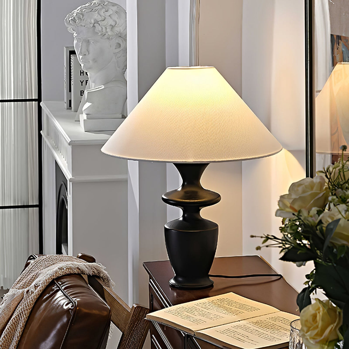 Arius Vintage Wood Table Lamp