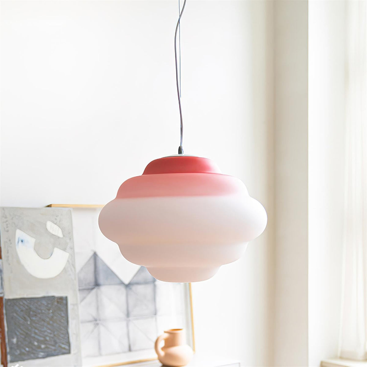 Eurvenara Premium Nordic Art Cloudy Glass Pendant Lamp
