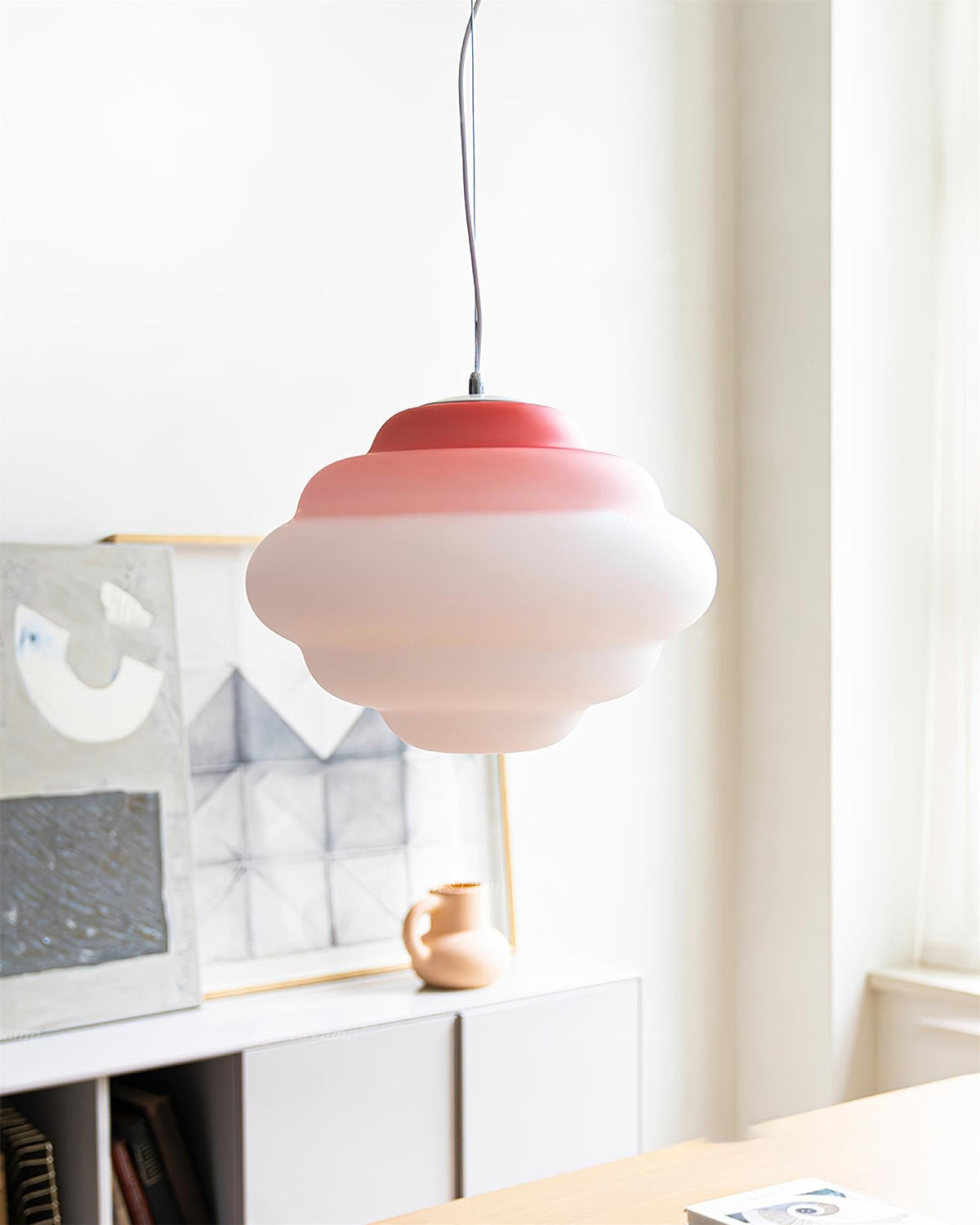 Eurvenara Premium Nordic Art Cloudy Glass Pendant Lamp