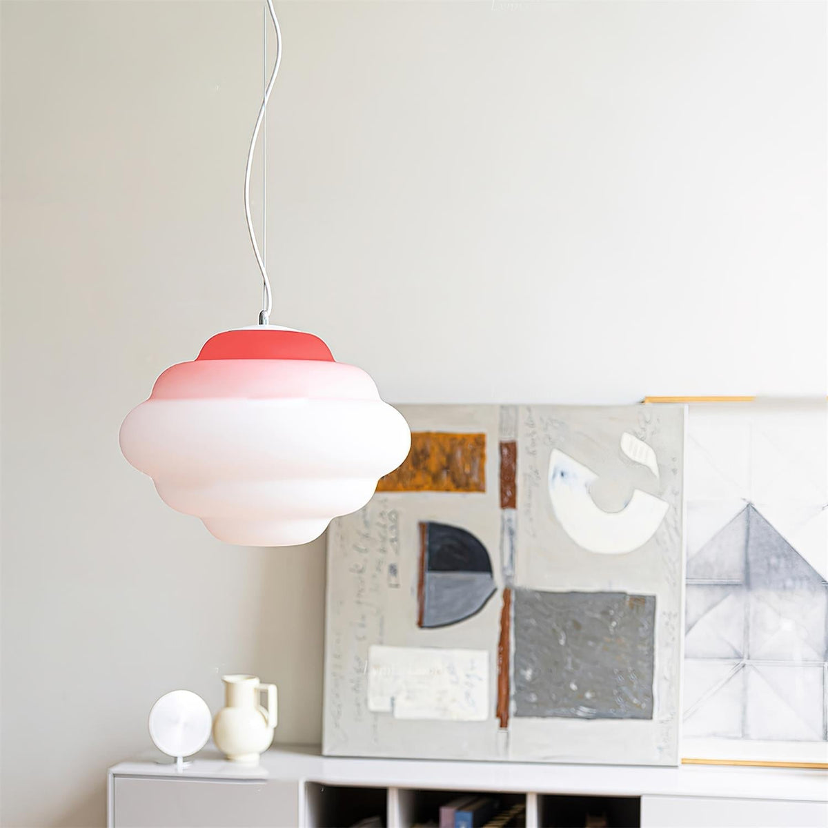 Eurvenara Premium Nordic Art Cloudy Glass Pendant Lamp