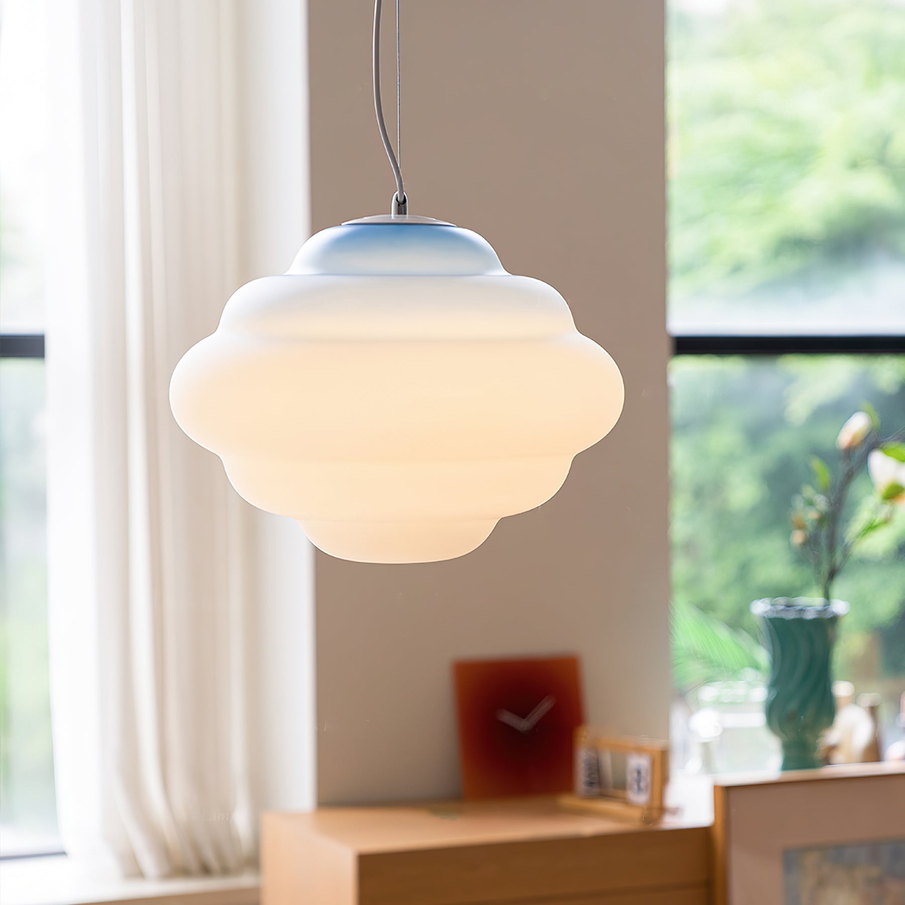 Eurvenara Premium Nordic Art Cloudy Glass Pendant Lamp