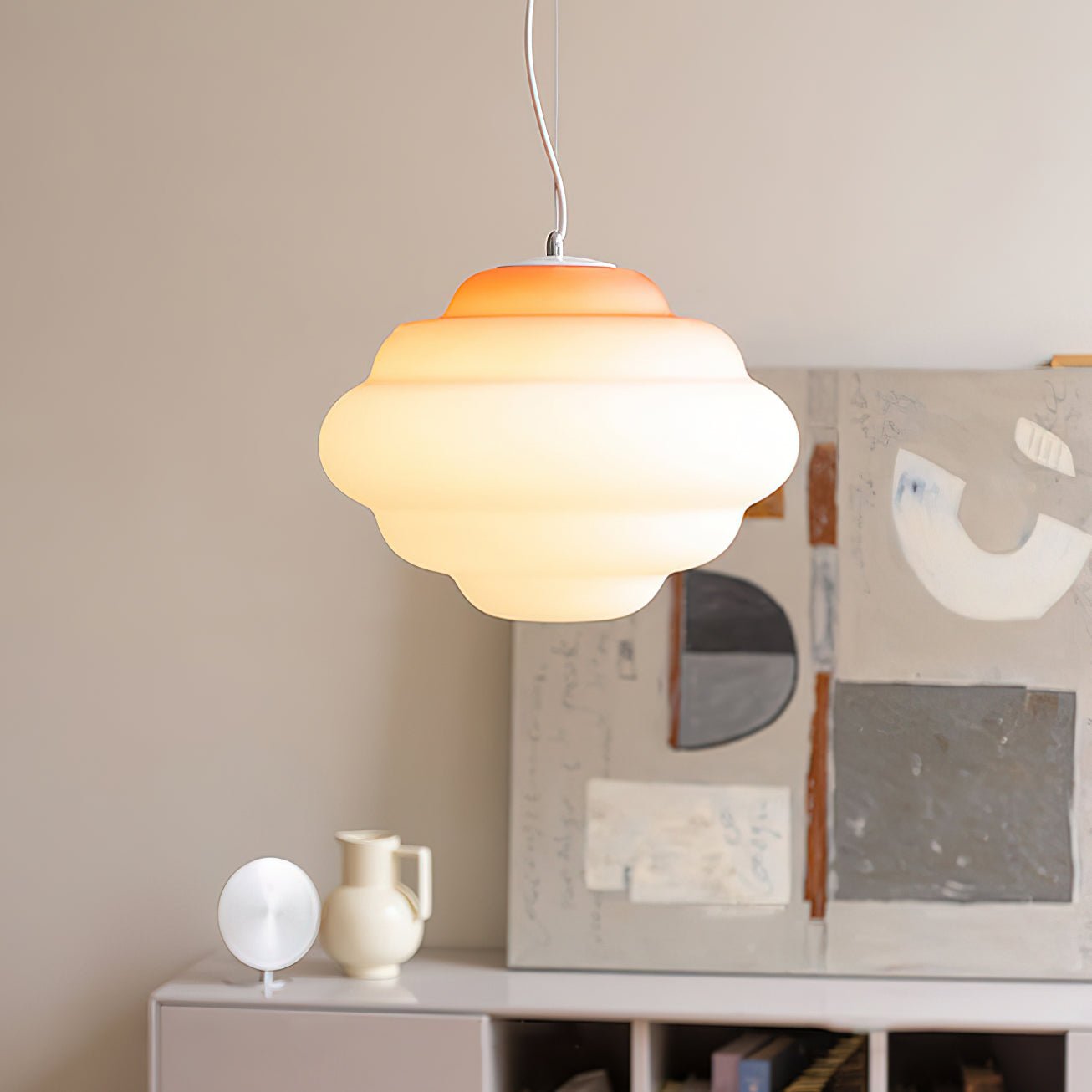 Eurvenara Premium Nordic Art Cloudy Glass Pendant Lamp
