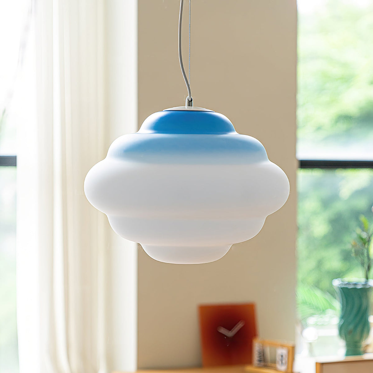 Eurvenara Premium Nordic Art Cloudy Glass Pendant Lamp