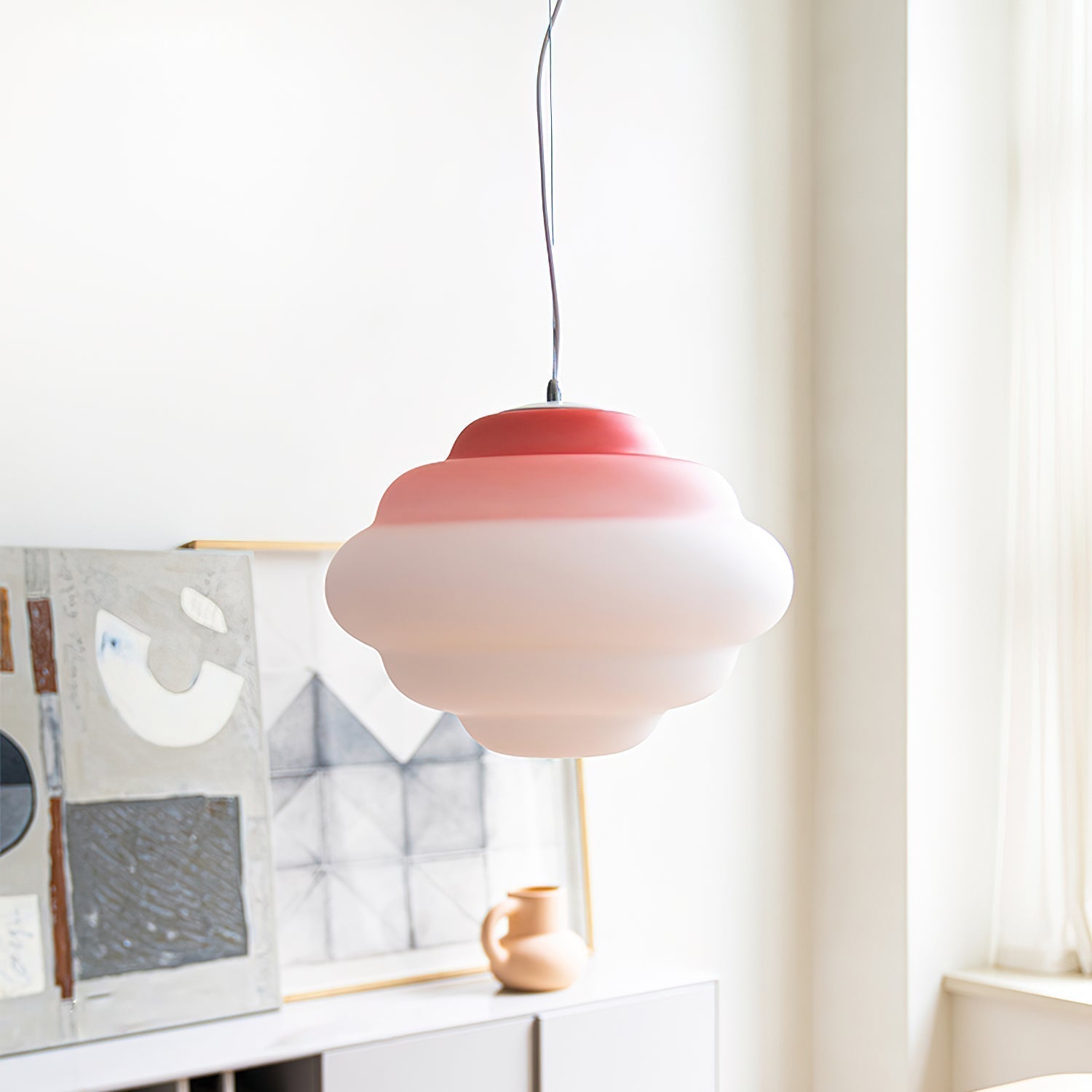 Eurvenara Premium Nordic Art Cloudy Glass Pendant Lamp