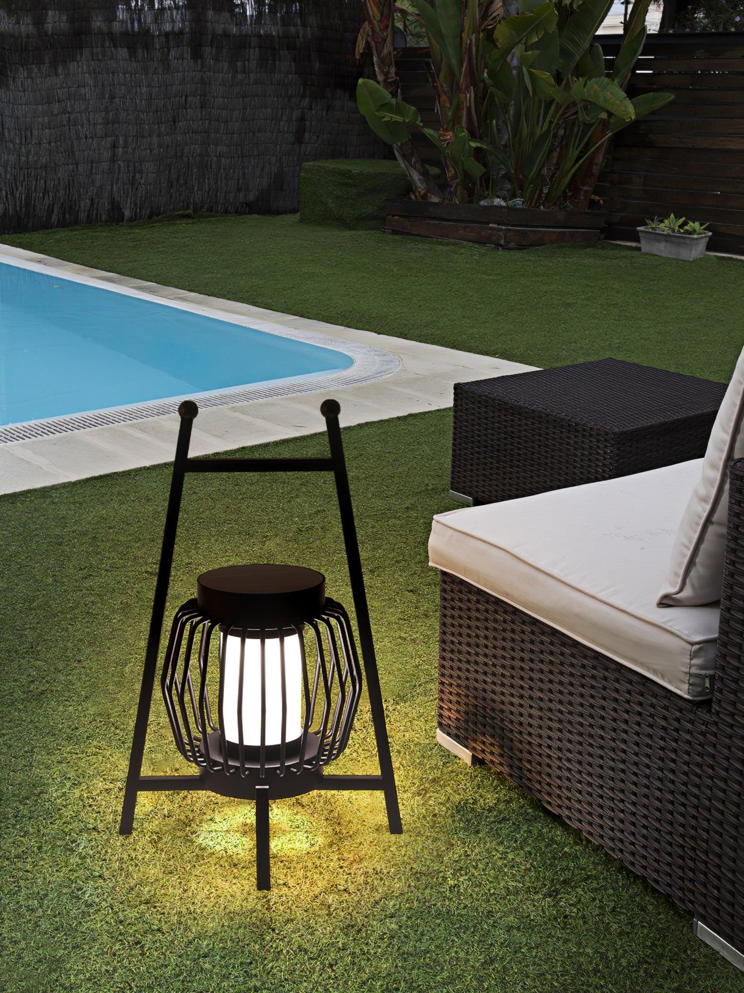 Vithair Oriental Wooden Outdoor Floor Lamp