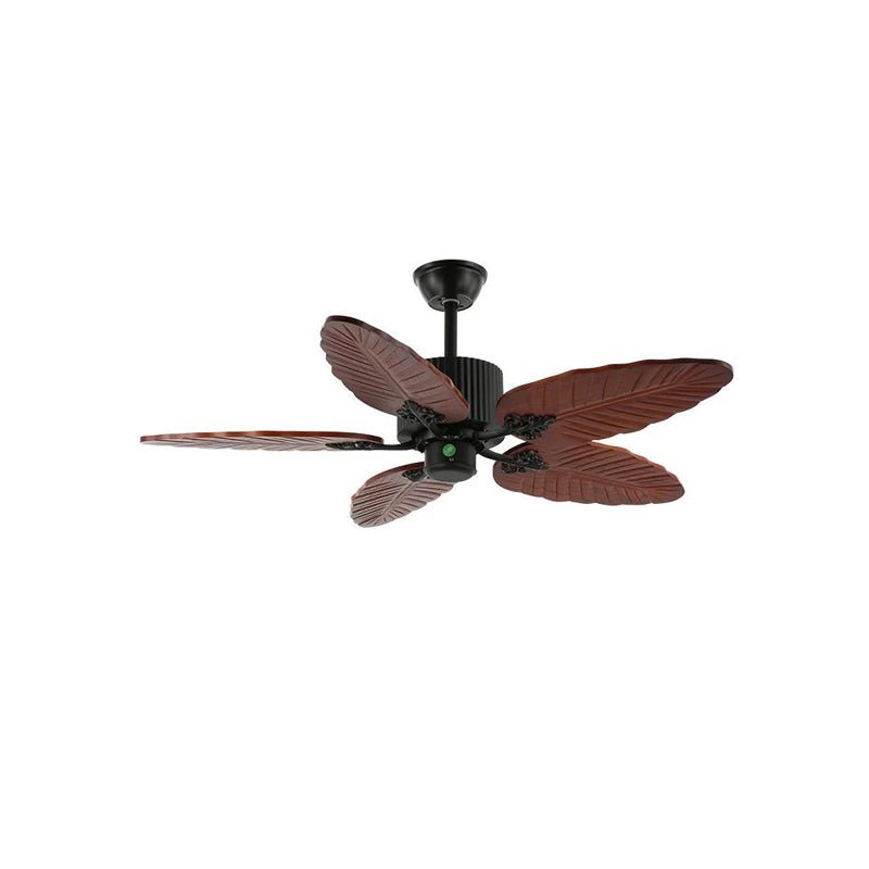 Syleelle Tropical Wood Glass Ceiling Fan Light