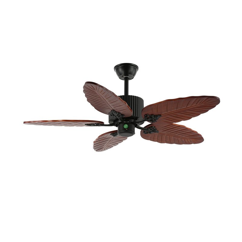 Syleelle Tropical Wood Glass Ceiling Fan Light