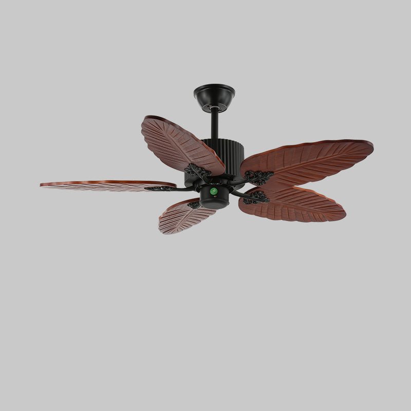 Syleelle Tropical Wood Glass Ceiling Fan Light