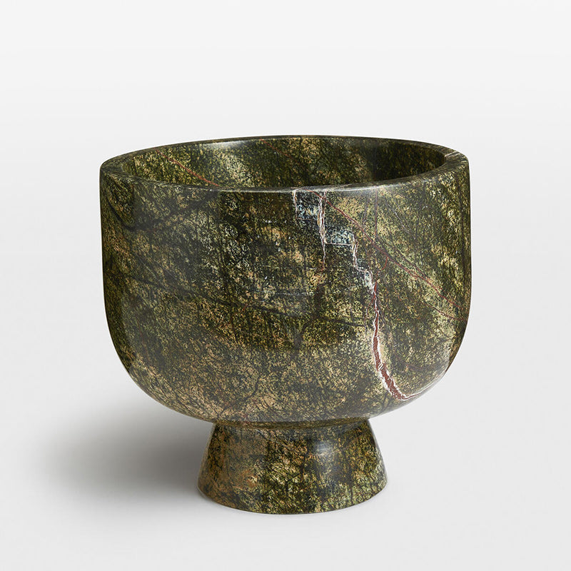 Flima Elegant Green Marble Sculptural Decorative Interior Bowl