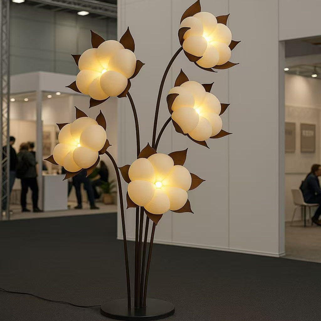 Sylvianne Green Blossom Floor Lamp