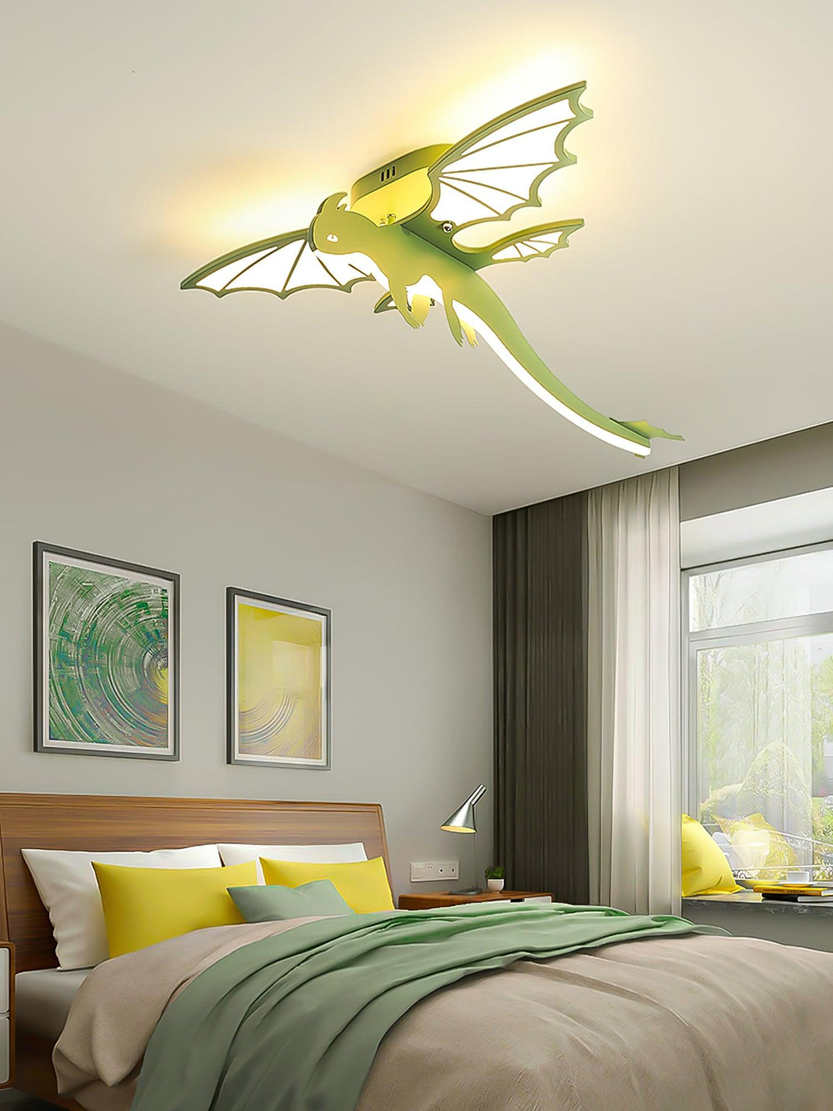 Miriora Ceiling Light Green Dinosaur LED