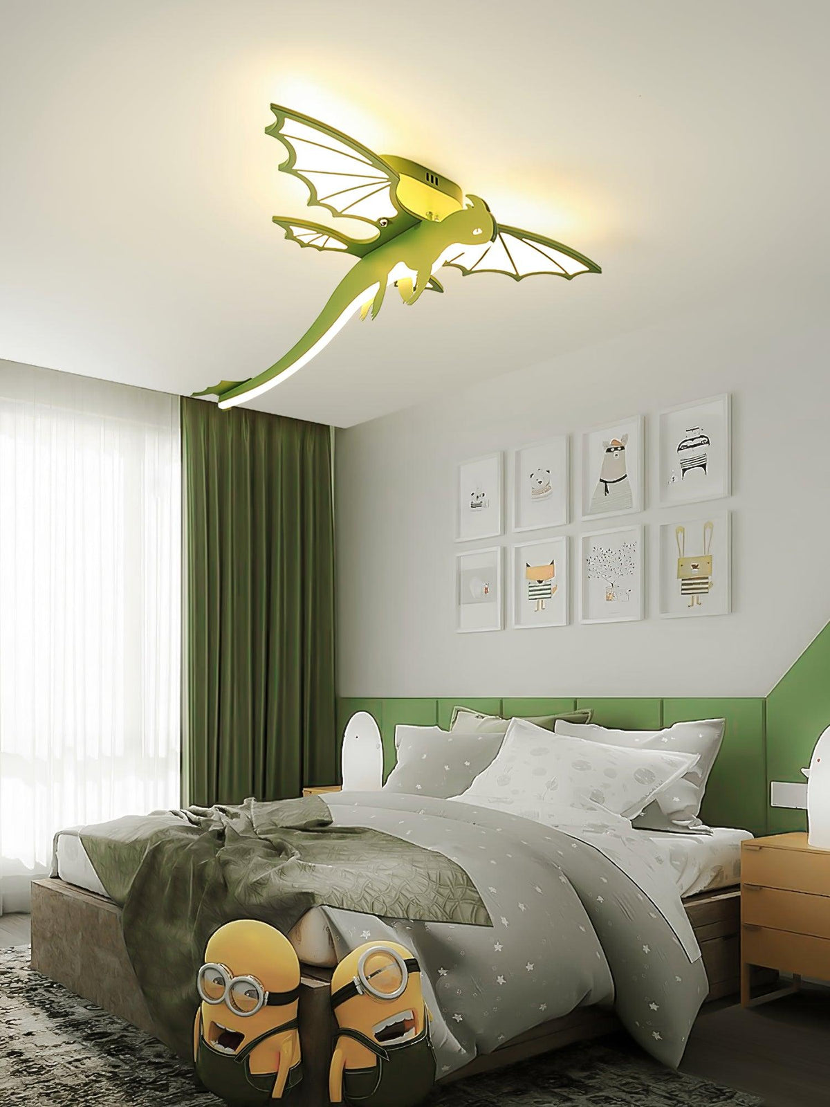 Miriora Ceiling Light Green Dinosaur LED