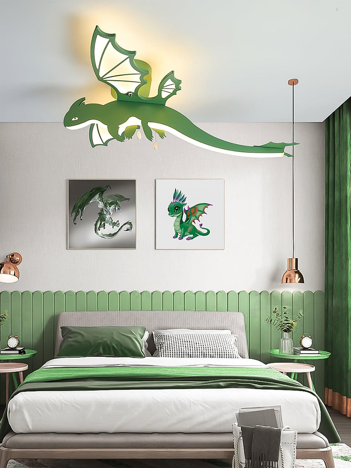 Miriora Ceiling Light Green Dinosaur LED