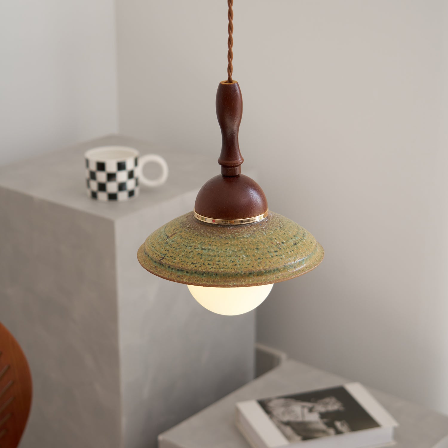 Macell Nordic Art Wood Ceramics Pendant Lamp