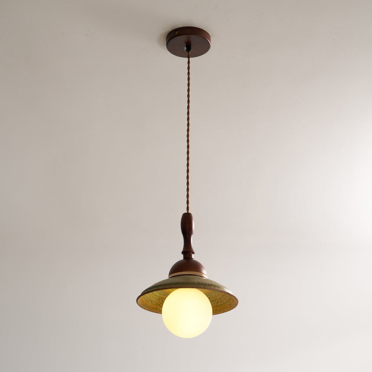 Macell Nordic Art Wood Ceramics Pendant Lamp
