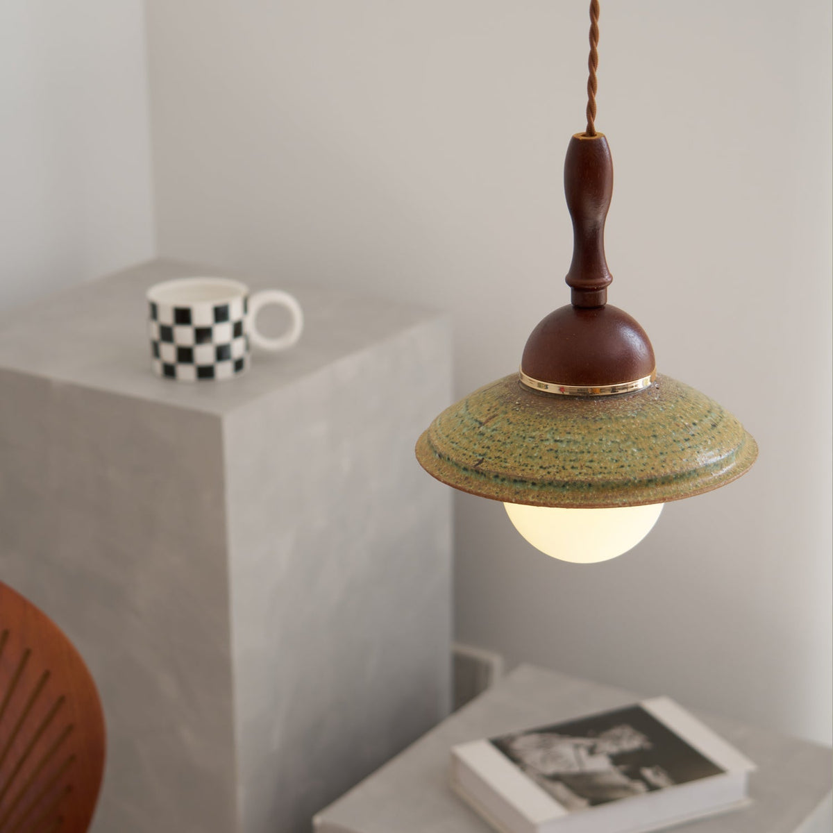 Macell Nordic Art Wood Ceramics Pendant Lamp