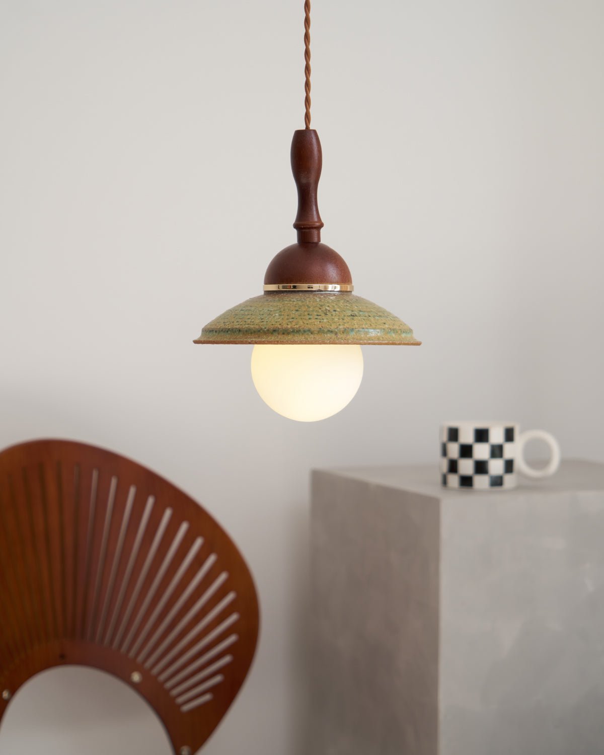 Macell Nordic Art Wood Ceramics Pendant Lamp