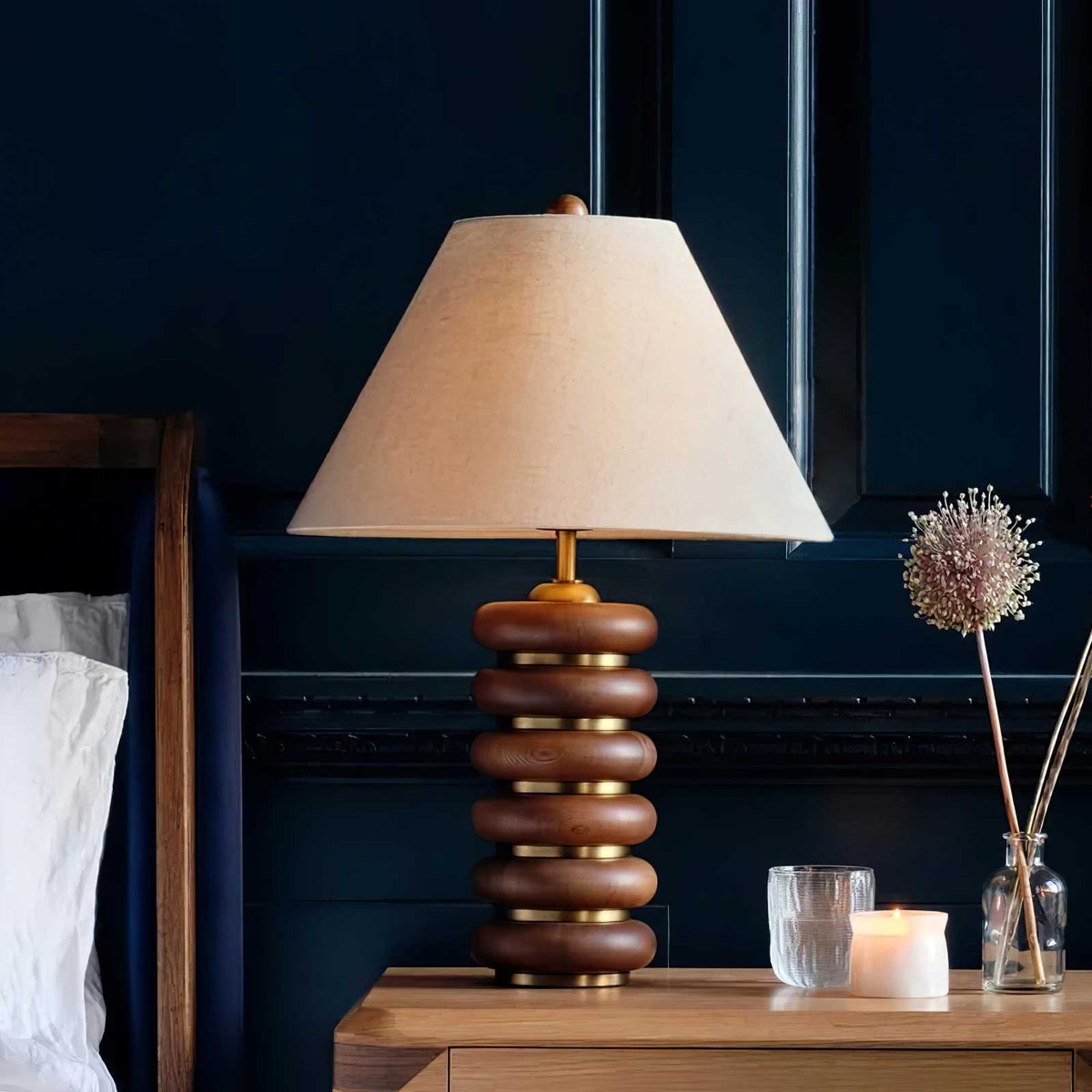 Rinalia Minimalist Wood Table Lamp