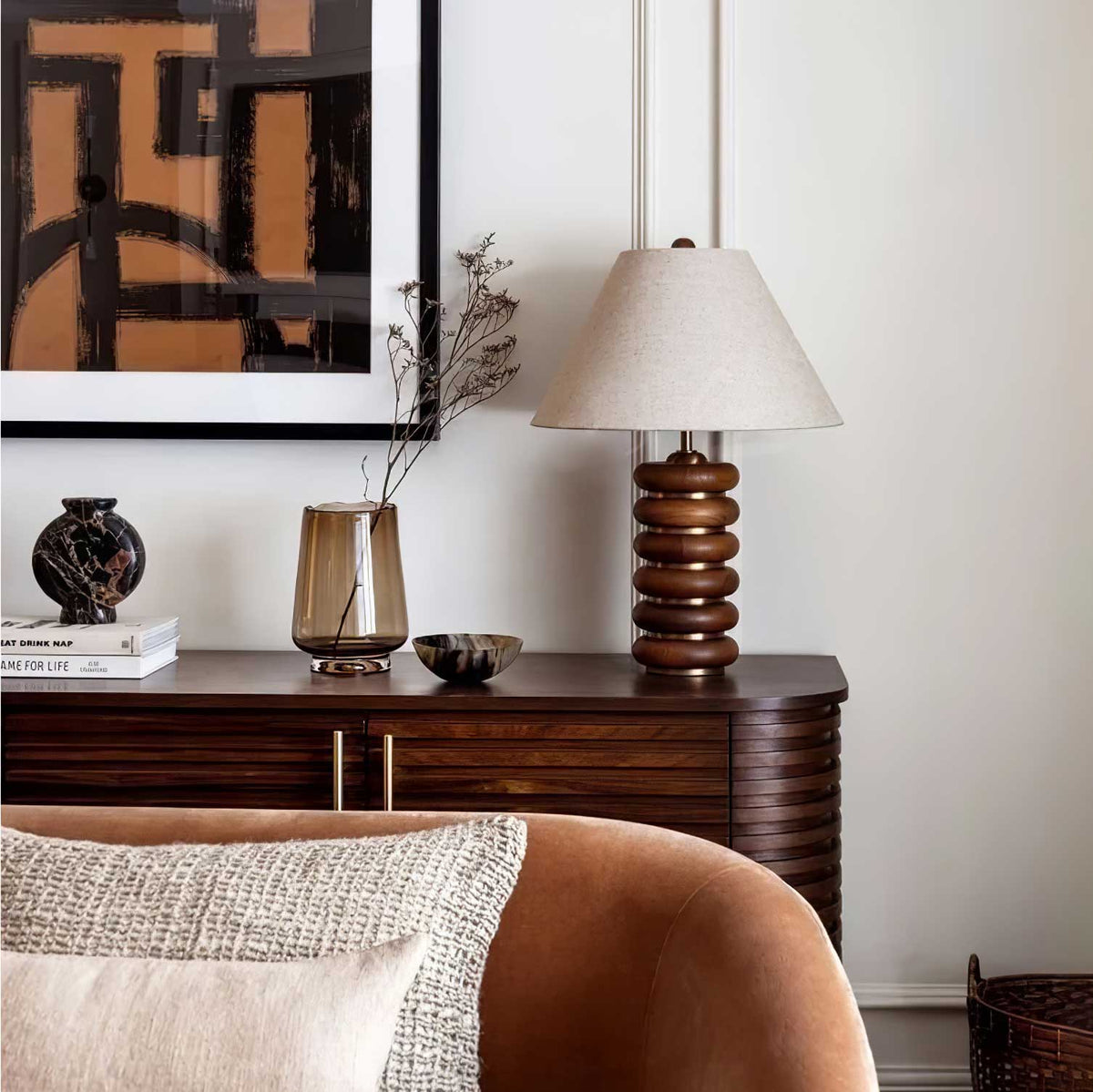 Rinalia Minimalist Wood Table Lamp