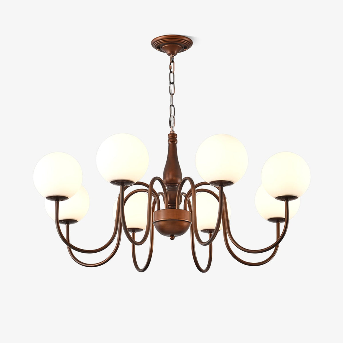 Grelor Chandelier Copper & Glass Grove Ball