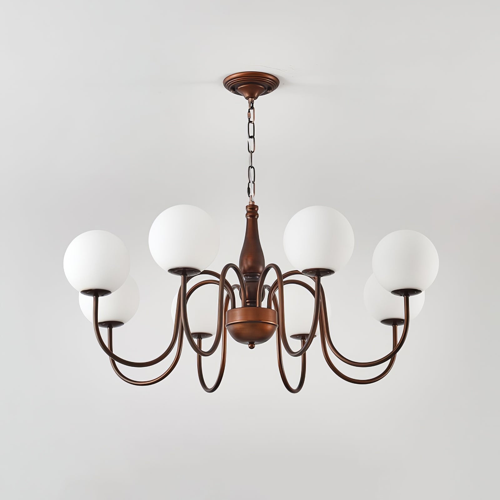 Grelor Chandelier Copper & Glass Grove Ball