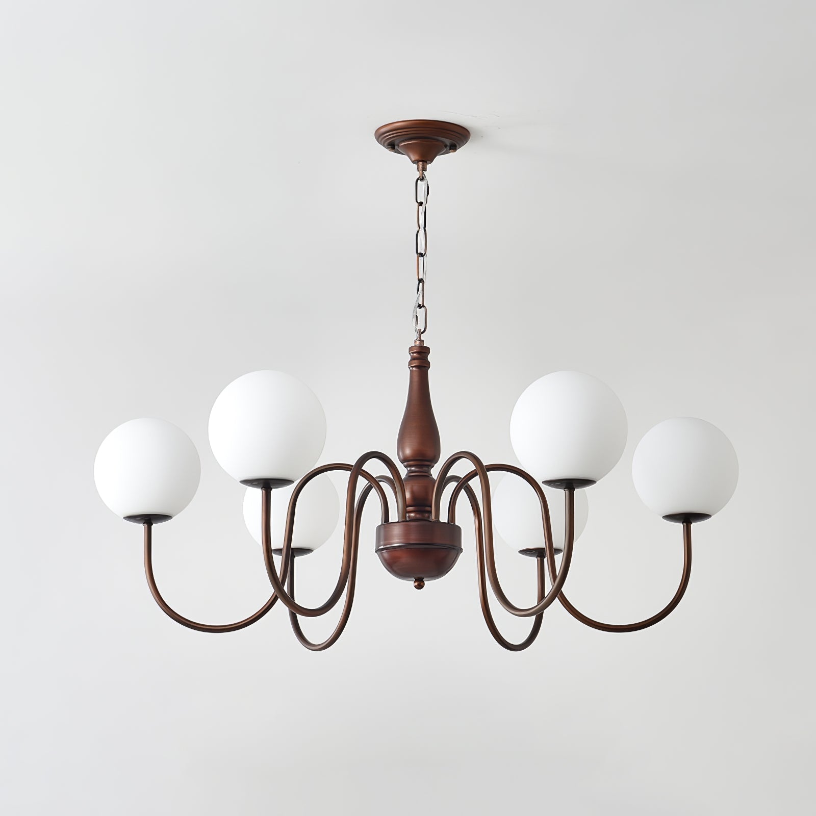 Grelor Chandelier Copper & Glass Grove Ball