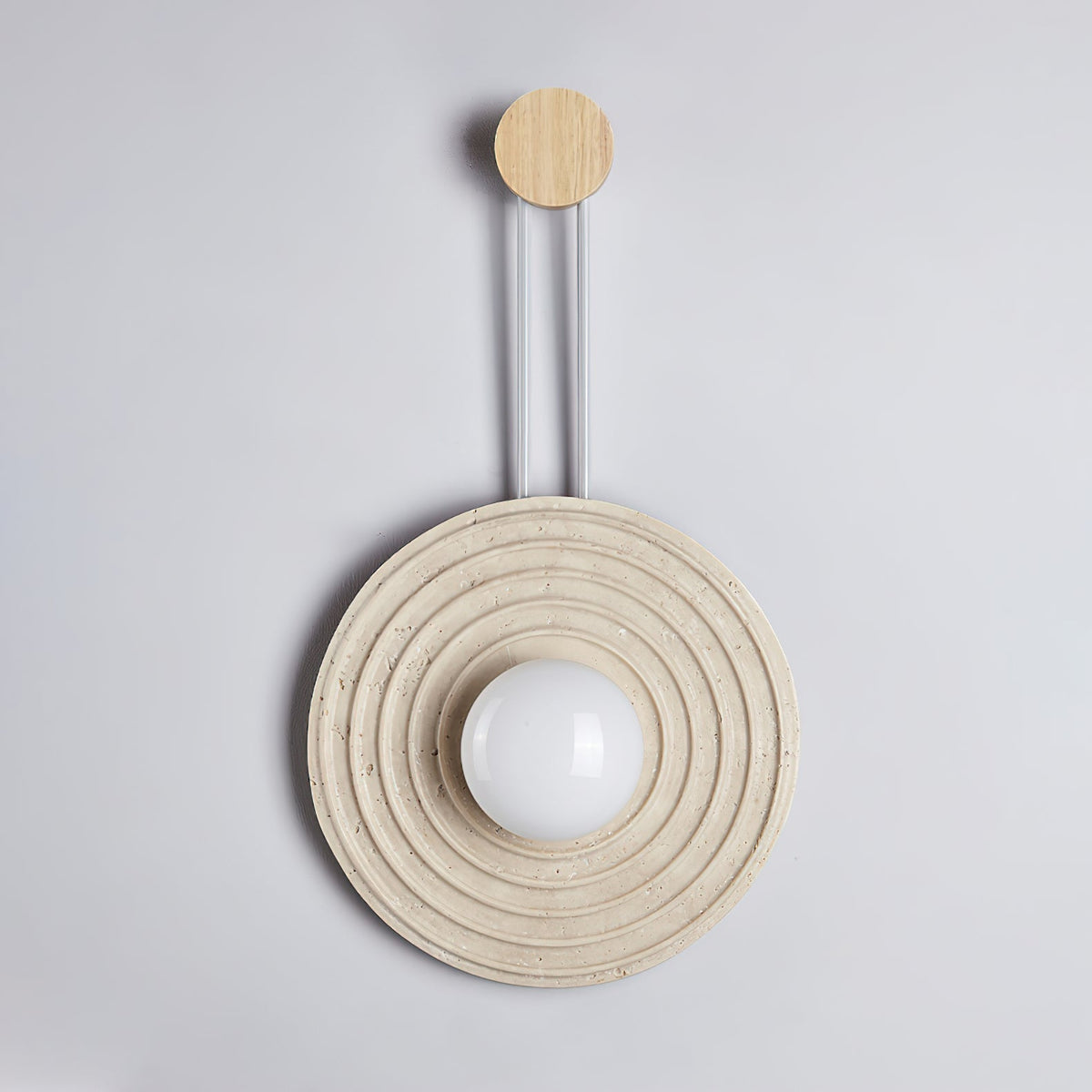 Isoror Spiral-Ring Travertine Wall Light