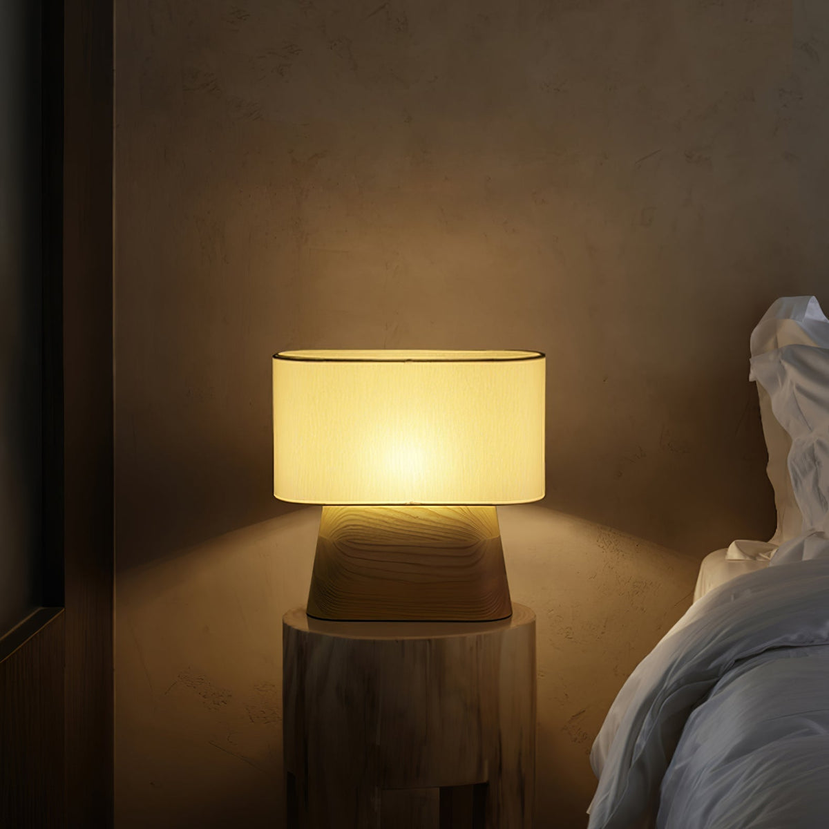 Grashen Wood & Fabric Table Lamp