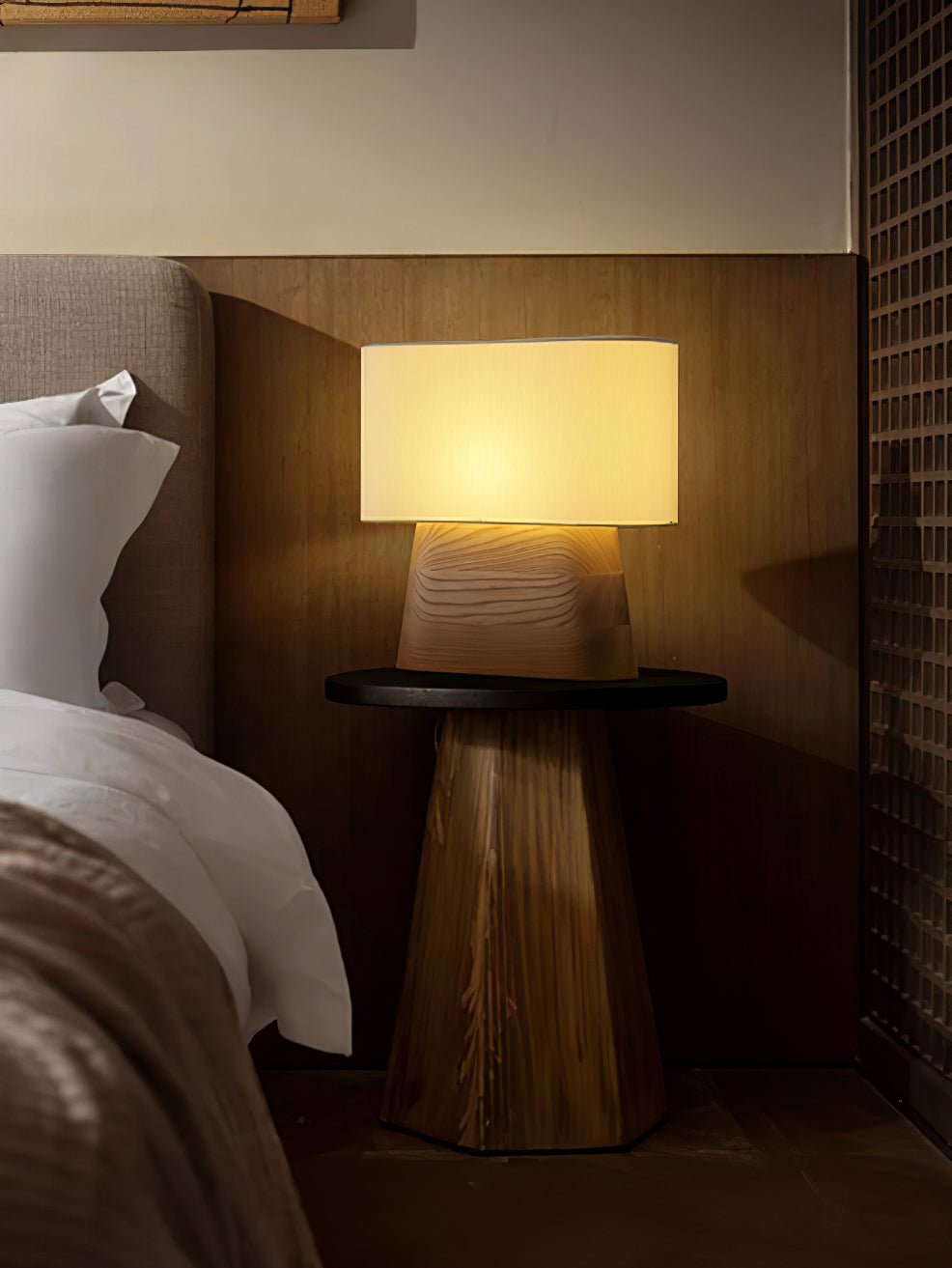 Grashen Wood & Fabric Table Lamp