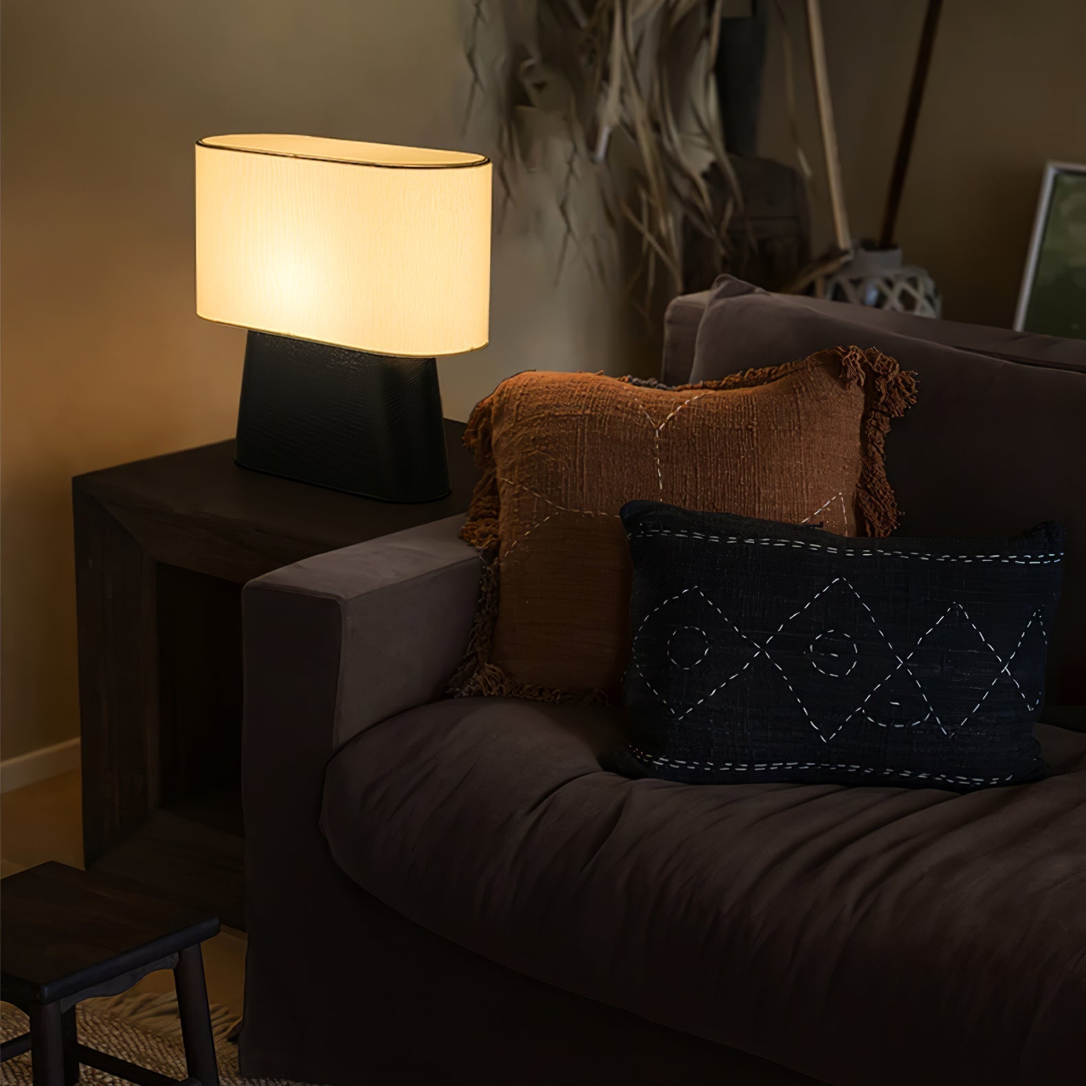Grashen Wood & Fabric Table Lamp