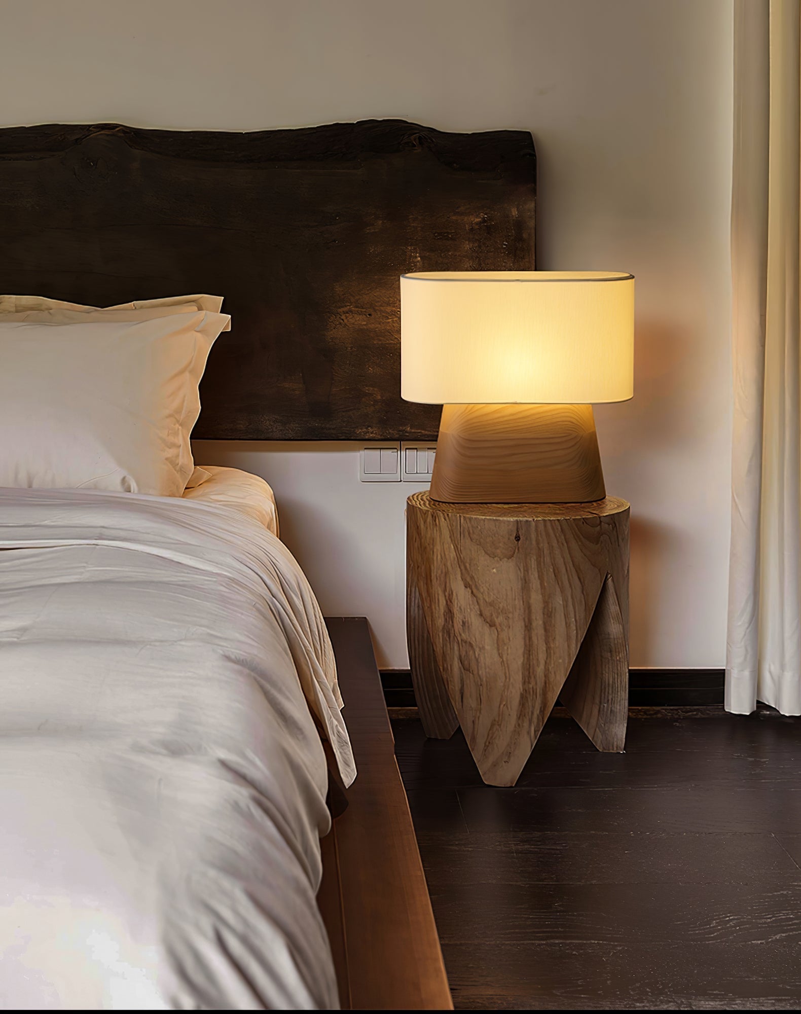 Grashen Wood & Fabric Table Lamp