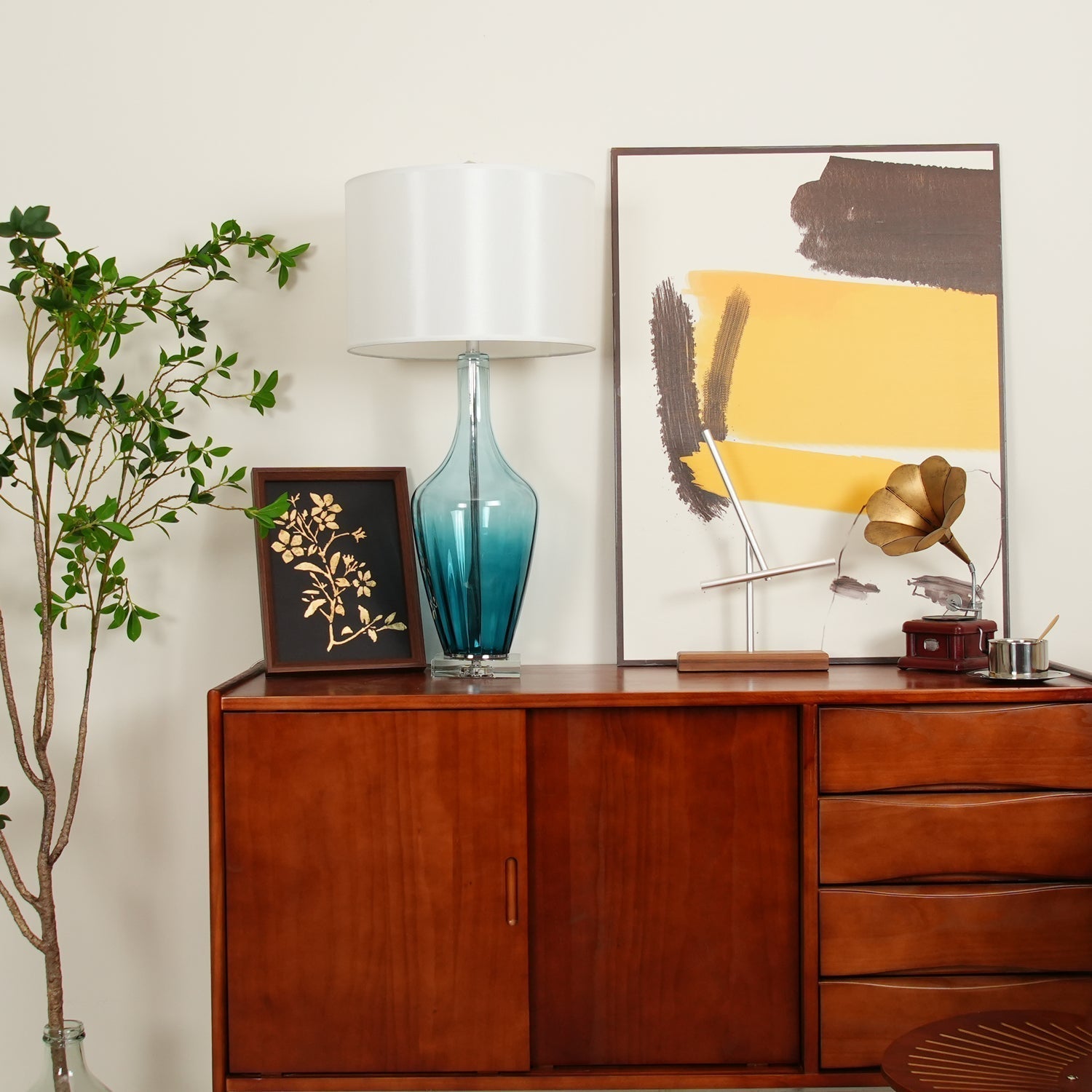 Syphae Glass Table Lamp - Neutral Decor
