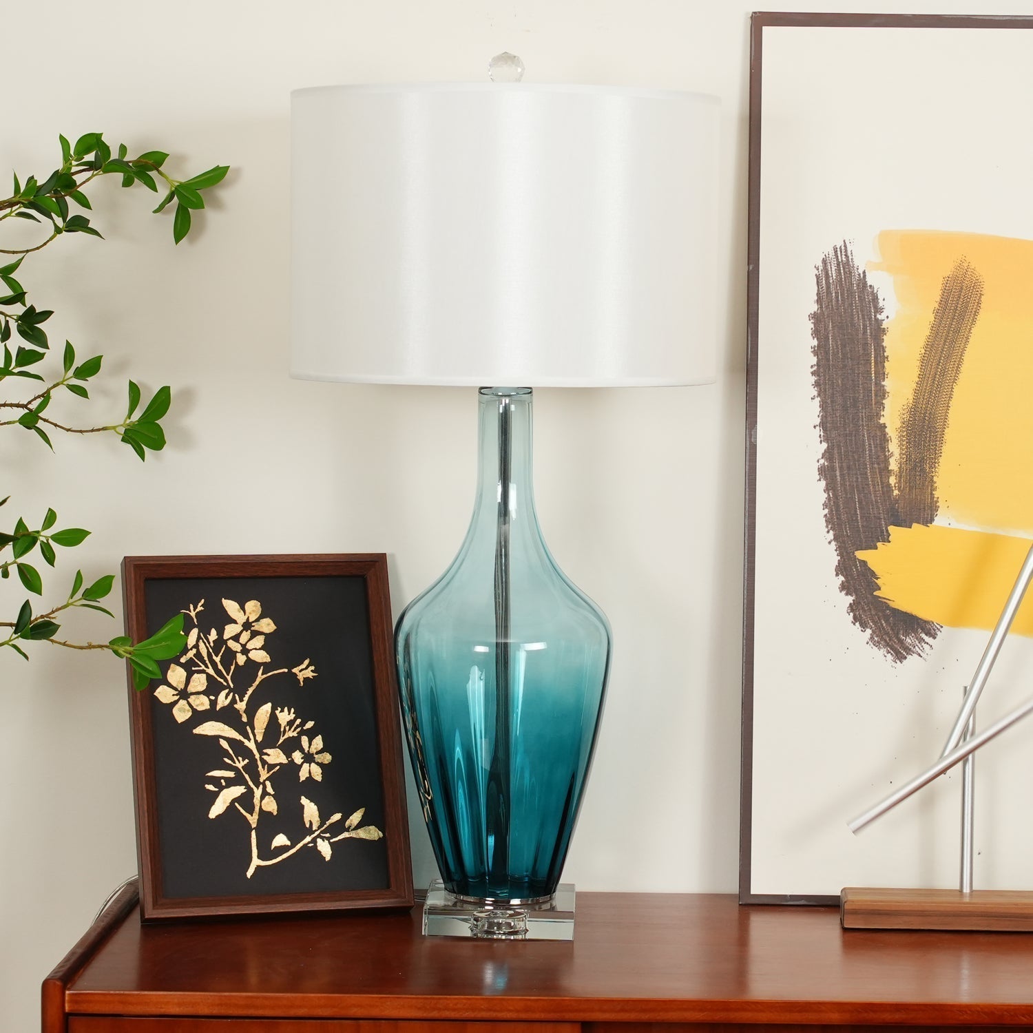 Syphae Glass Table Lamp - Neutral Decor
