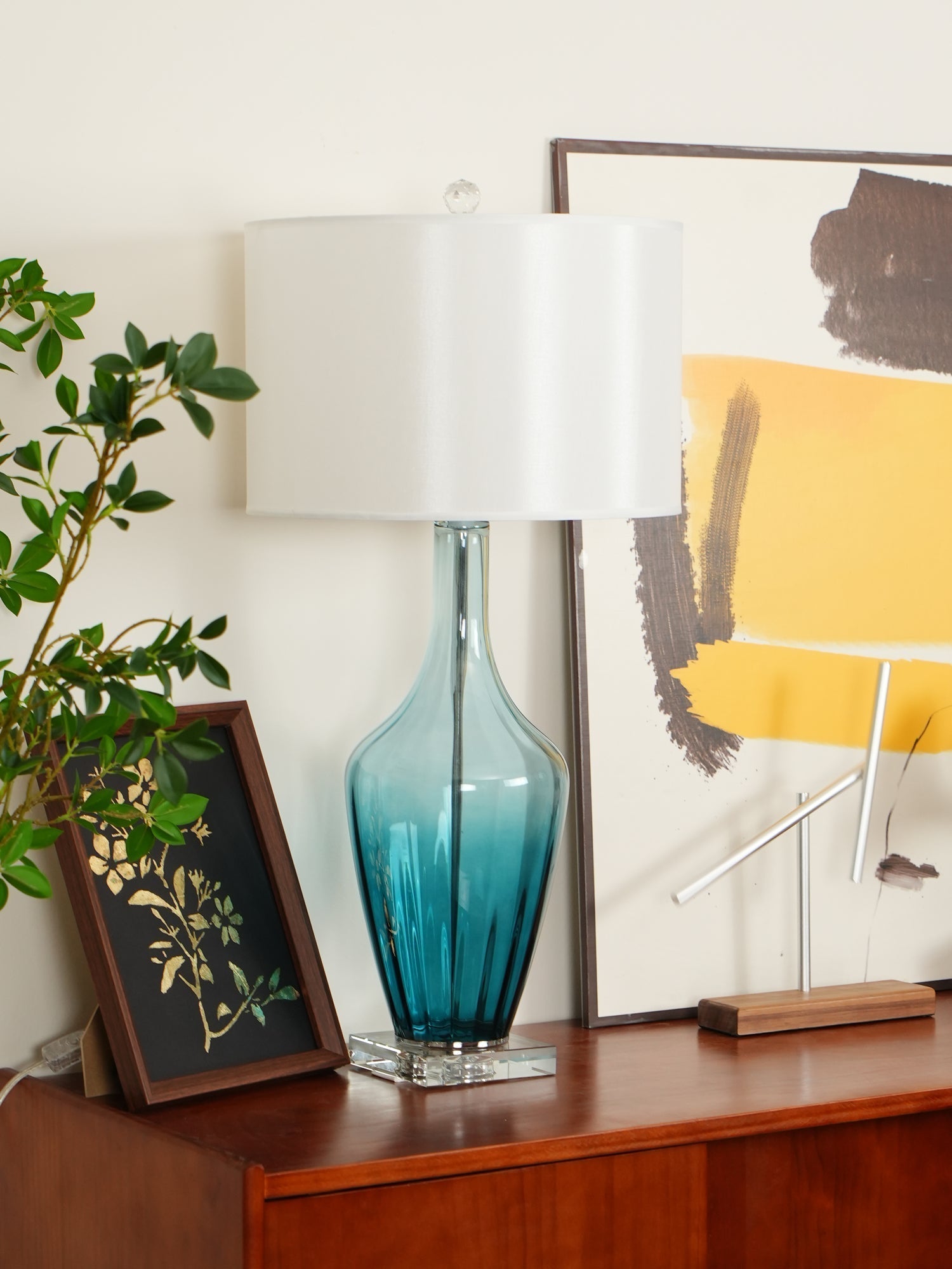 Syphae Glass Table Lamp - Neutral Decor