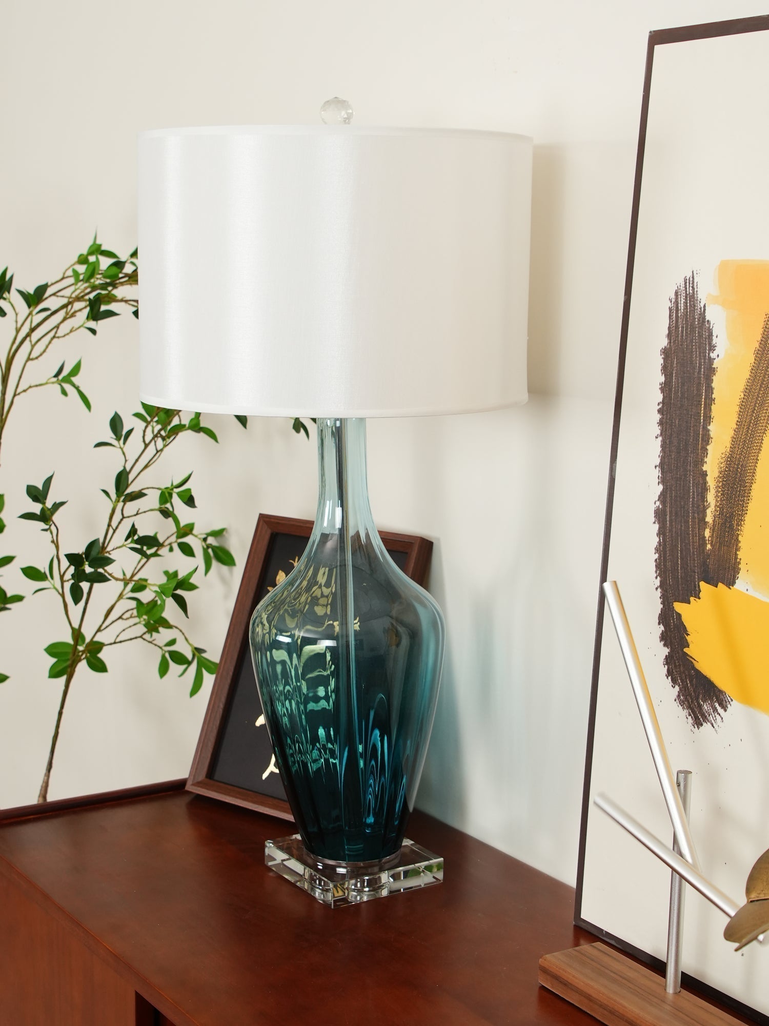 Syphae Glass Table Lamp - Neutral Decor