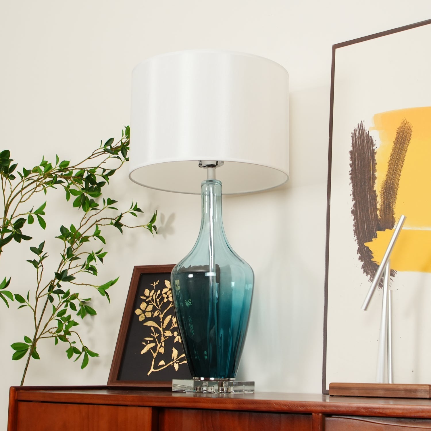 Syphae Glass Table Lamp - Neutral Decor