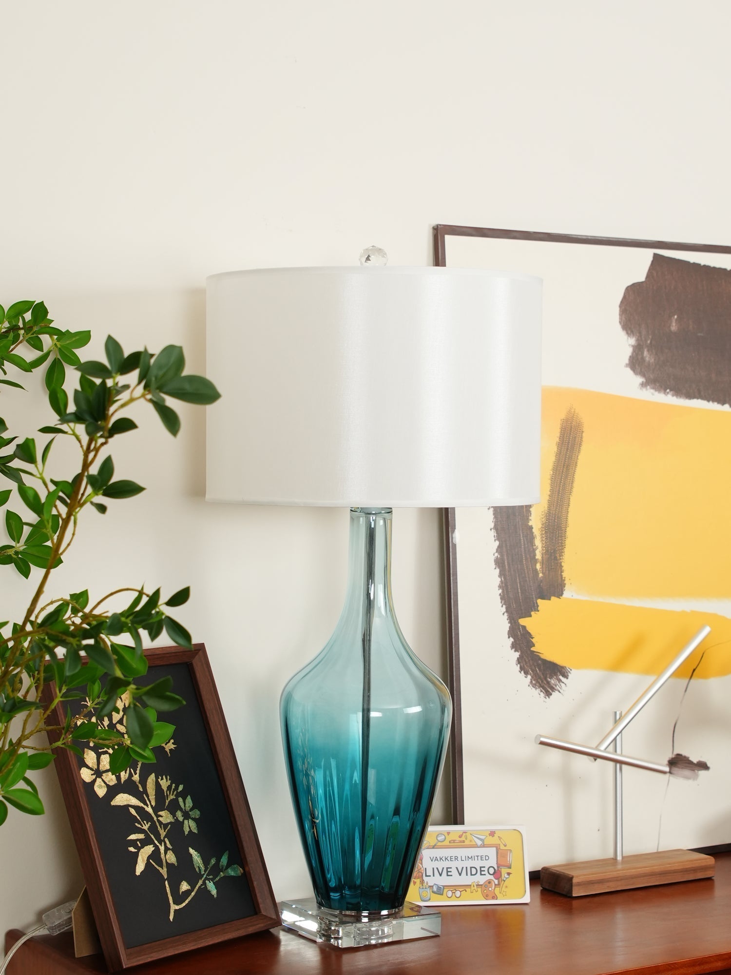 Syphae Glass Table Lamp - Neutral Decor
