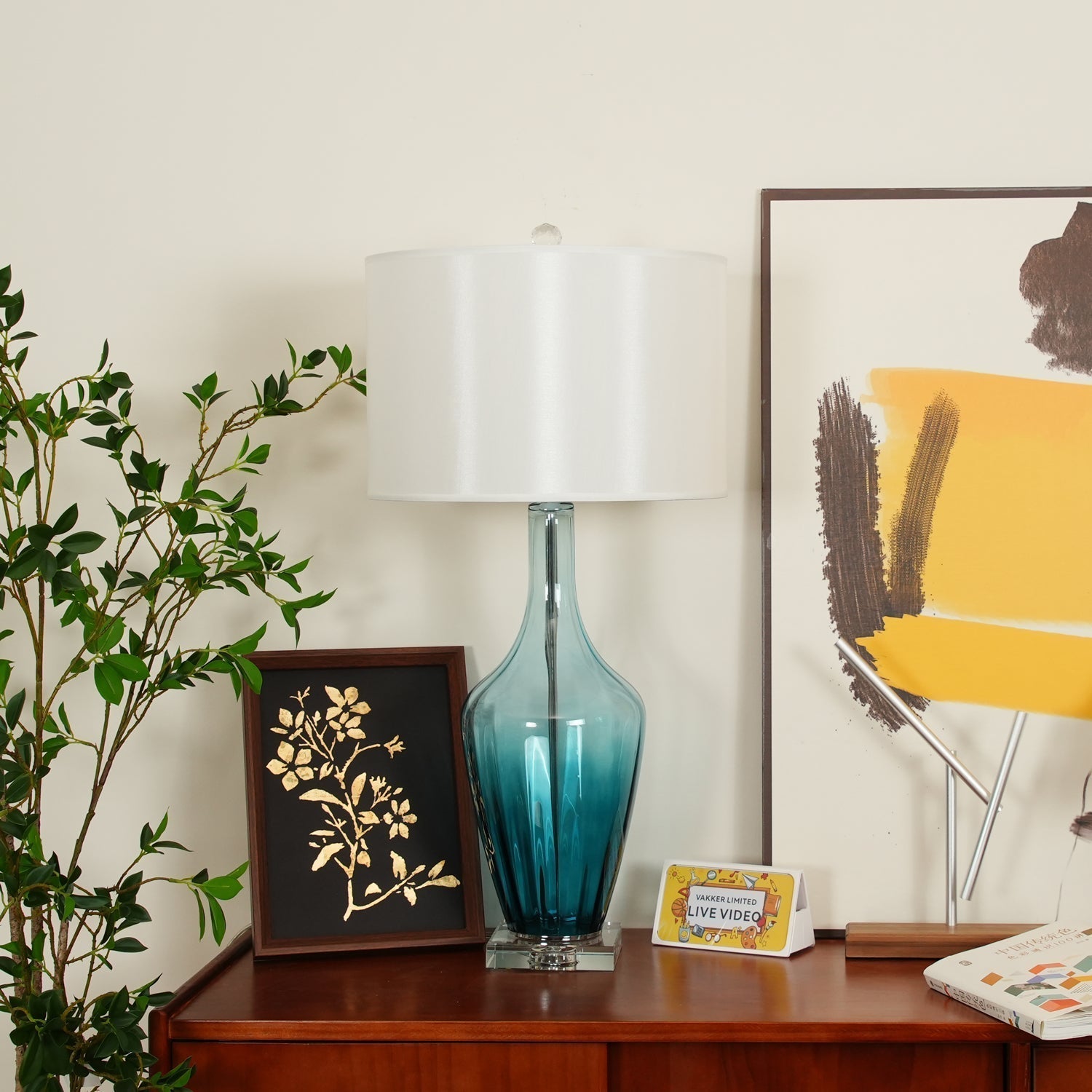 Syphae Glass Table Lamp - Neutral Decor