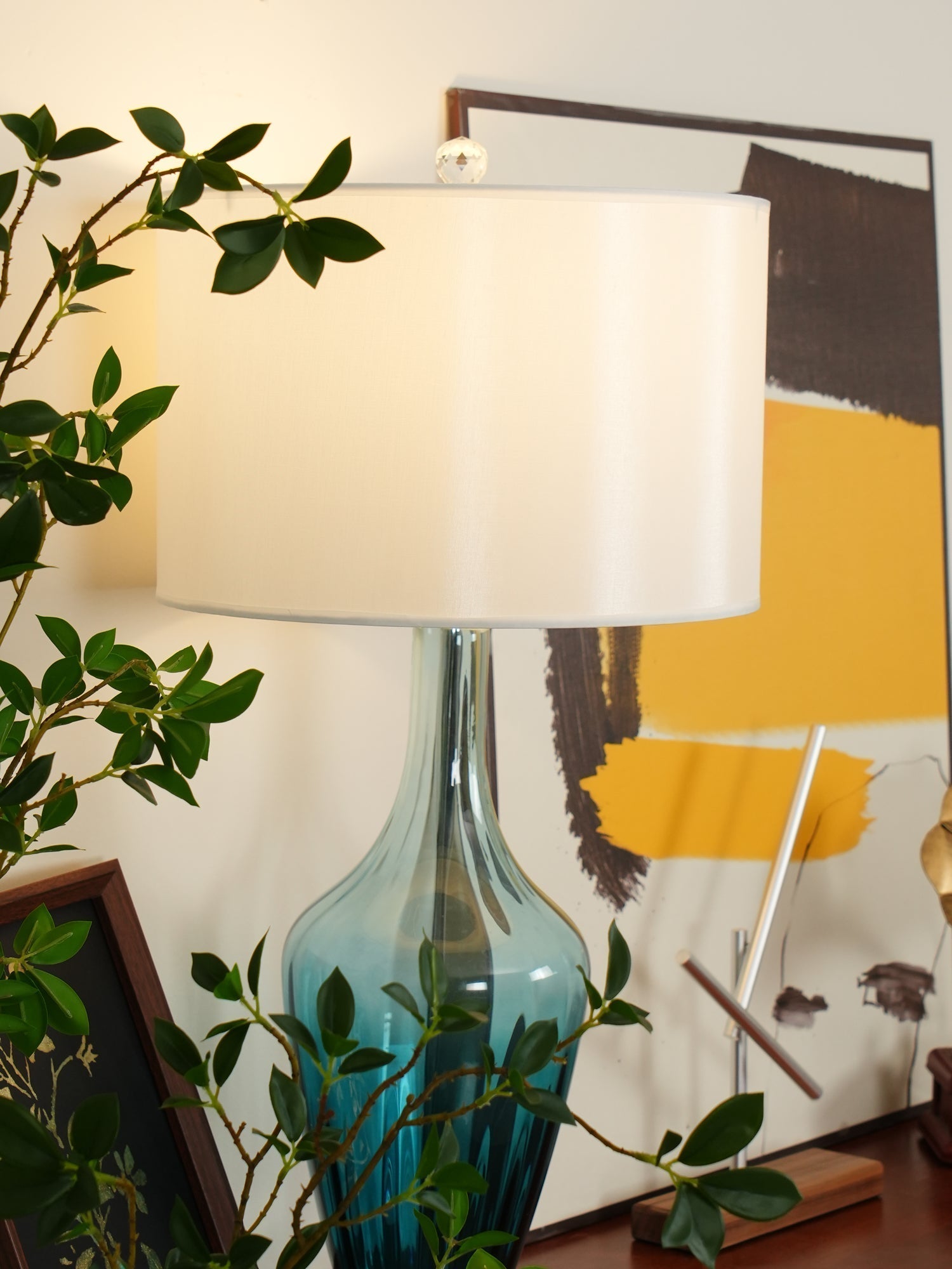 Syphae Glass Table Lamp - Neutral Decor