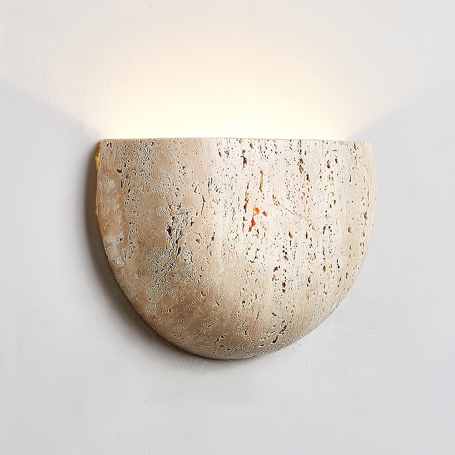 Cuvenarae Modern Minimalist Moon Travertine Wall Lamp - Neutral Decor