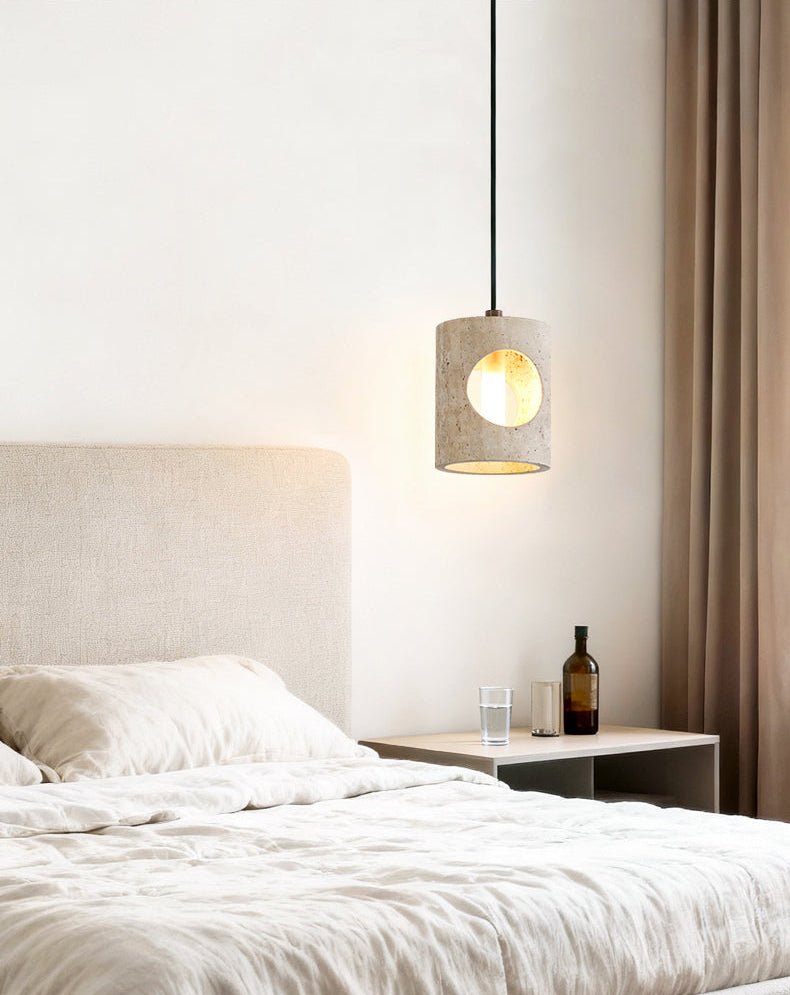 Ula Halo Yellow Travertine Pendant Lamp