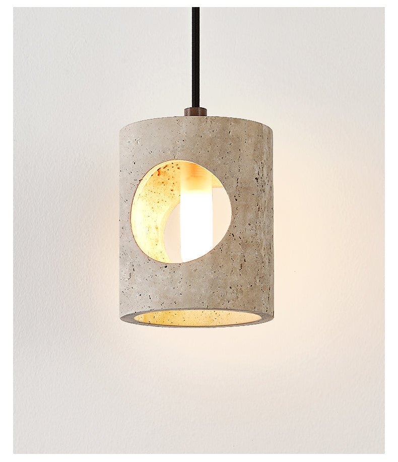 Ula Halo Yellow Travertine Pendant Lamp