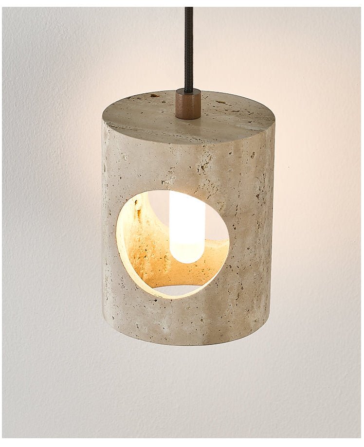 Ula Halo Yellow Travertine Pendant Lamp