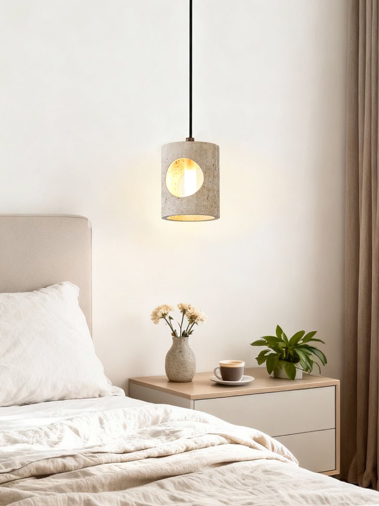 Ula Halo Yellow Travertine Pendant Lamp