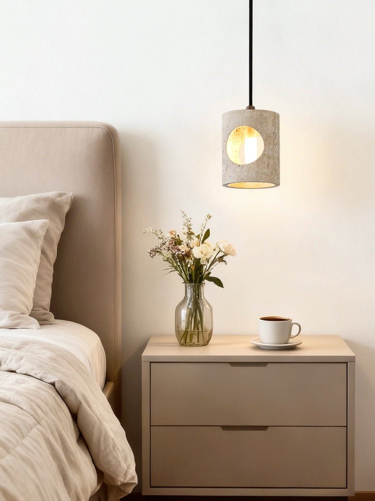 Ula Halo Yellow Travertine Pendant Lamp