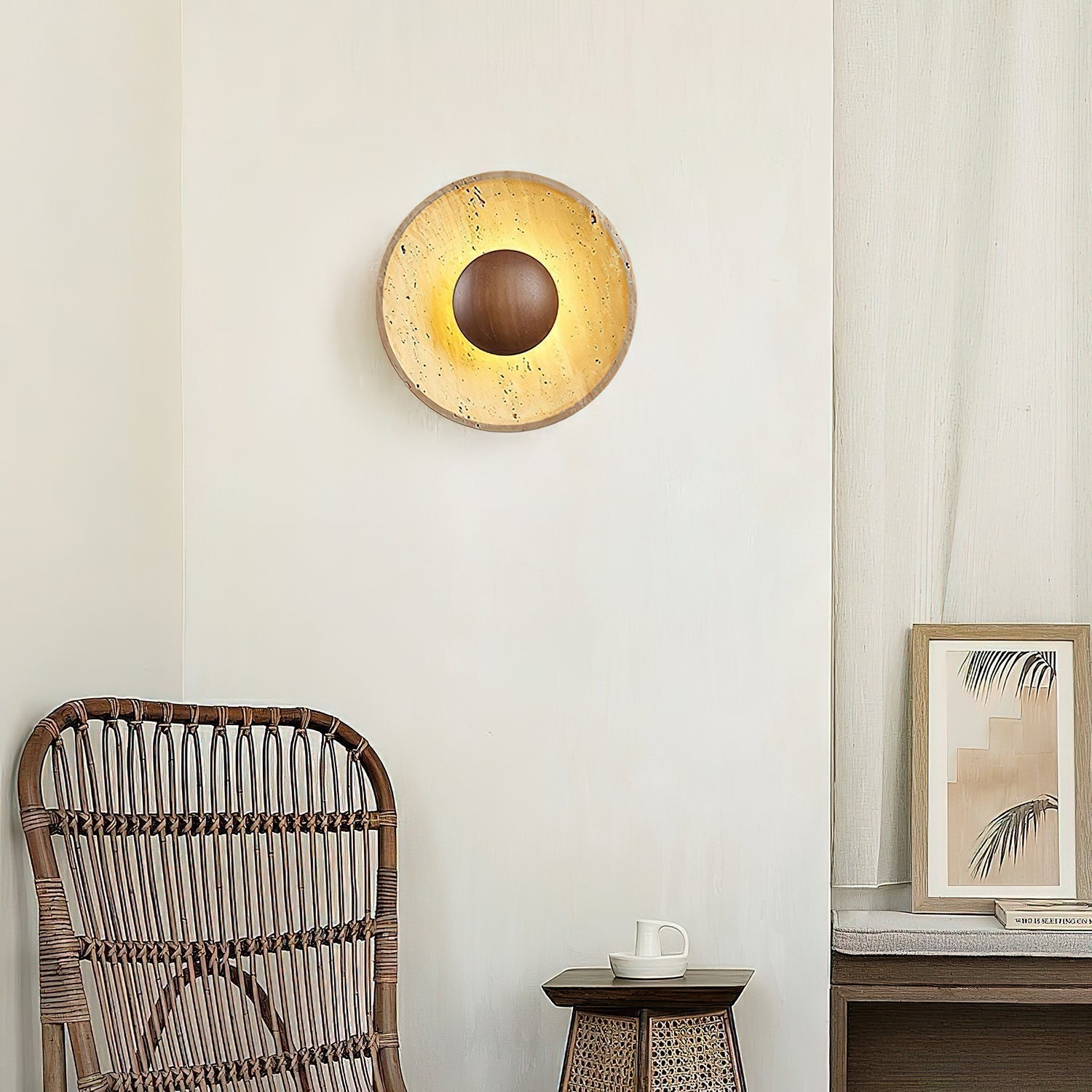 Ulraeia Minimalist Travertine Wall Light